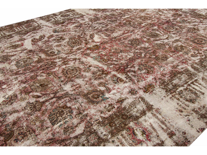 Vintage Distressed Wool Rug 11 X 16
