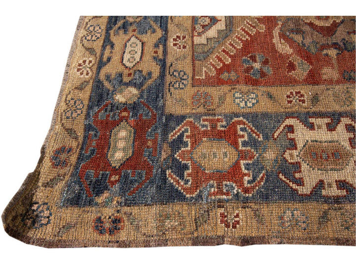 Vintage Heriz Wool Runner 4 X 11