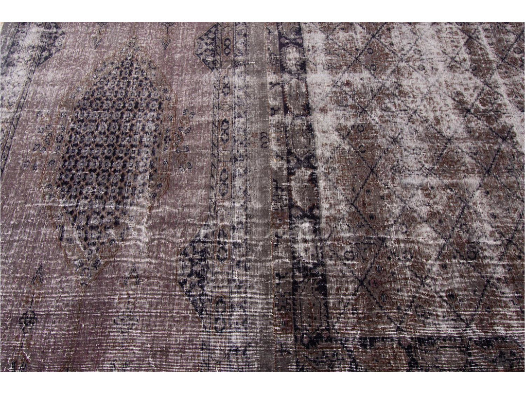 Vintage Gray Overdyed Wool Rug 11 x 17