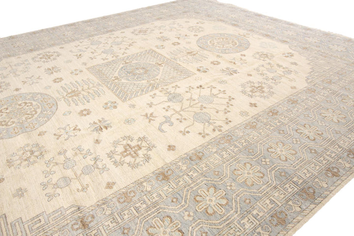 21st Century Modern Khotan-Style Oversize Wool Rug, 12' x 15'