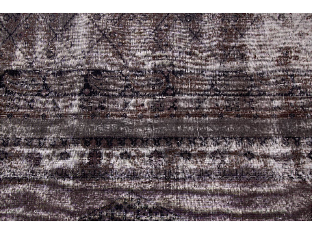 Vintage Gray Overdyed Wool Rug 11 x 17