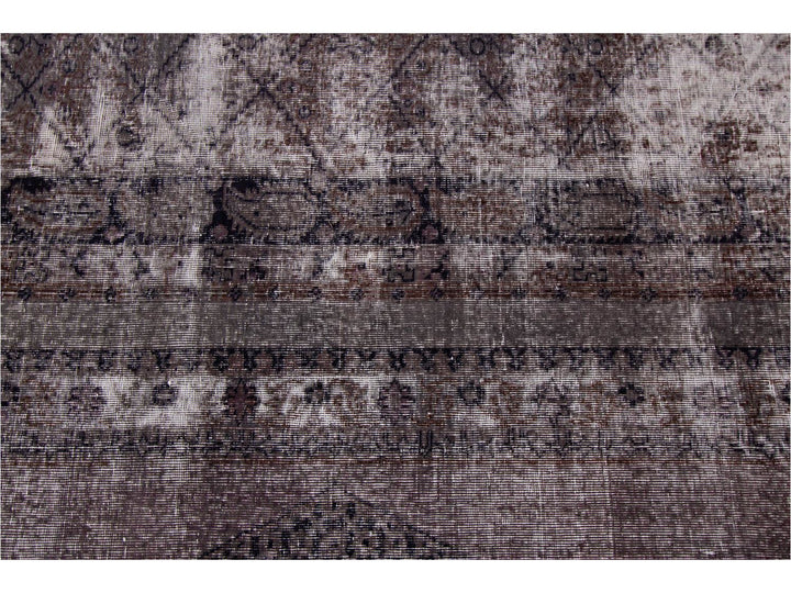 Vintage Gray Overdyed Wool Rug 11 x 17
