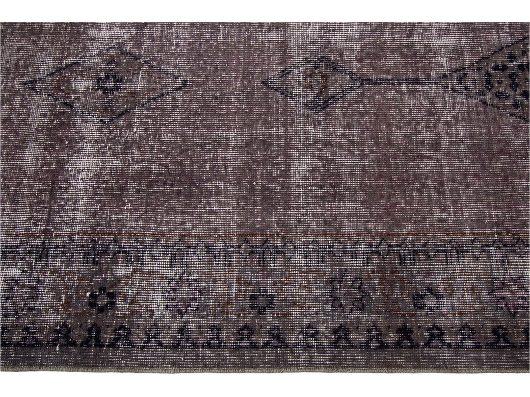 Vintage Gray Overdyed Wool Rug 11 x 17