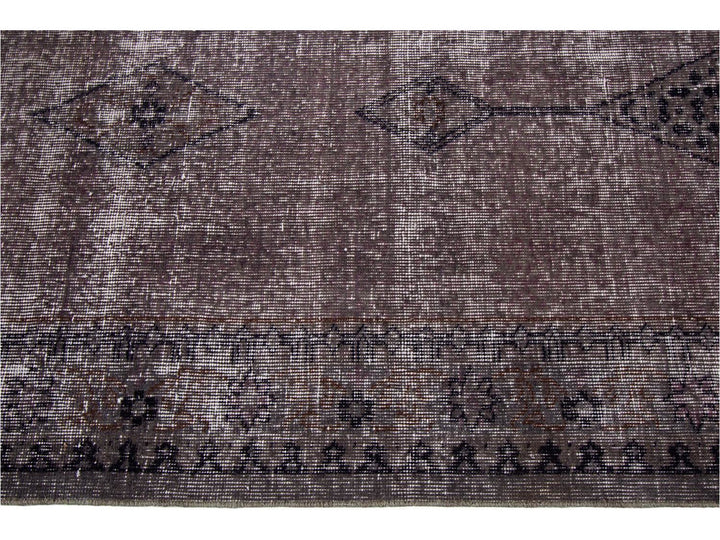 Vintage Gray Overdyed Wool Rug 11 x 17