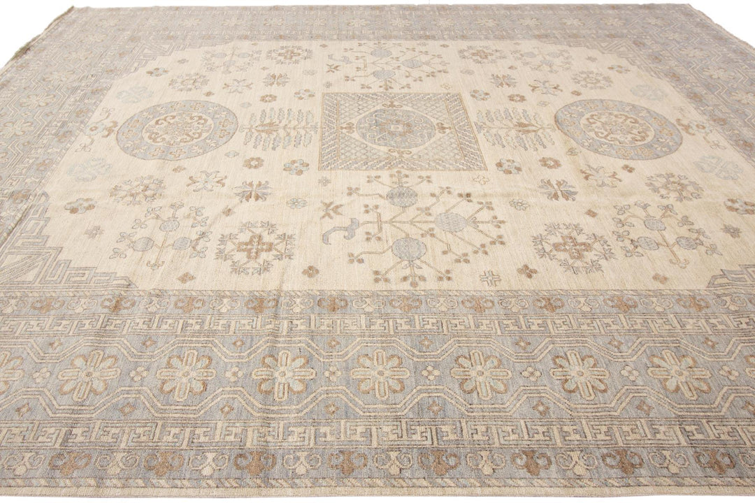 21st Century Modern Khotan-Style Oversize Wool Rug, 12' x 15'