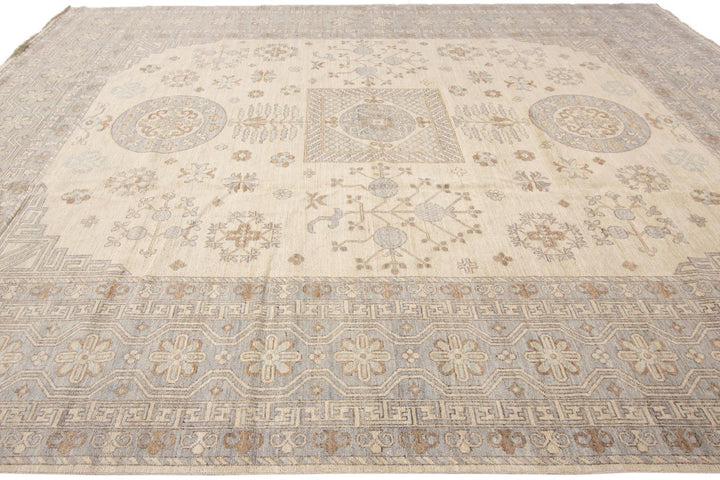 21st Century Modern Khotan-Style Oversize Wool Rug, 12' x 15'