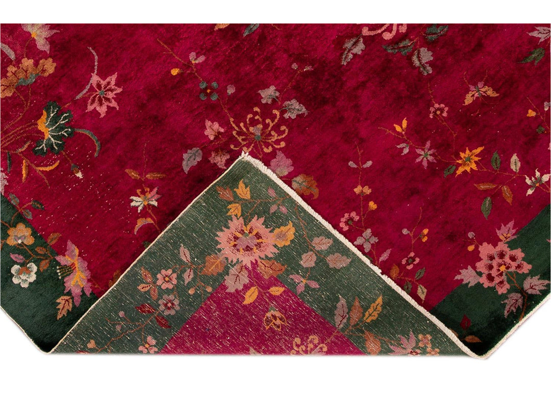 Antique Chinese Art Deco Wool Rug 9 X 11