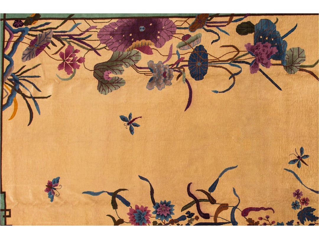 Antique Chinese Nichols Wool Rug 12 X 17