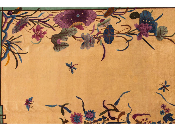 Antique Chinese Nichols Wool Rug 12 X 17