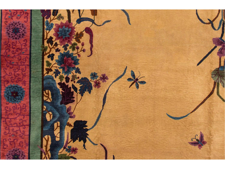 Antique Chinese Nichols Wool Rug 12 X 17