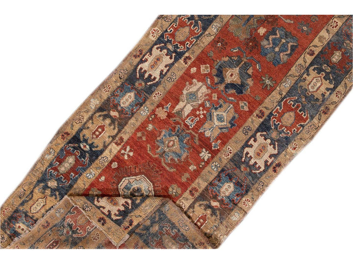 Vintage Heriz Wool Runner 4 X 11