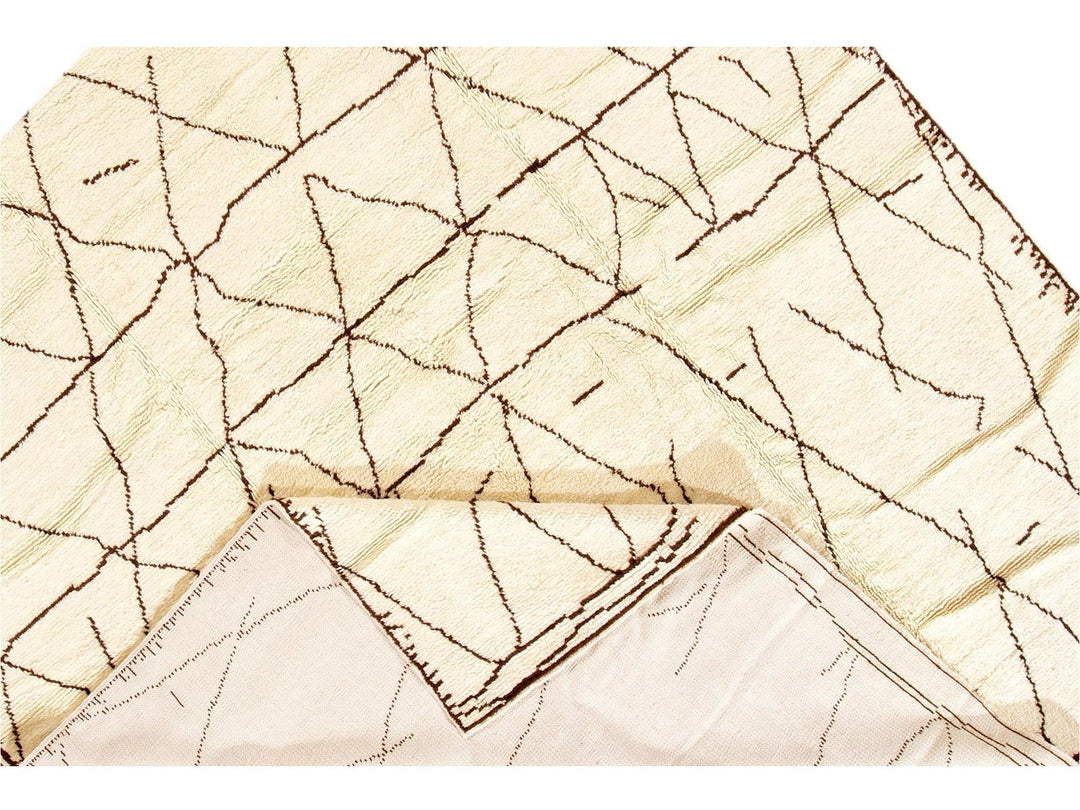 Modern Moroccan-Style Wool Rug 8 X 14