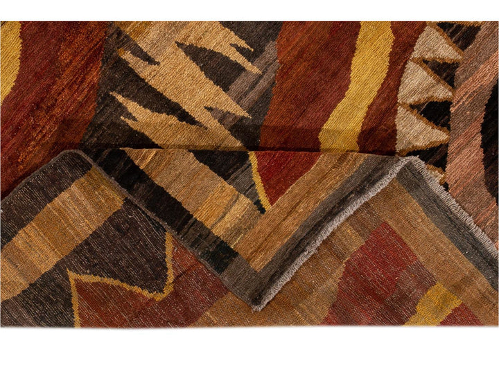 Vintage Art Deco Style Wool Rug 6 X 7