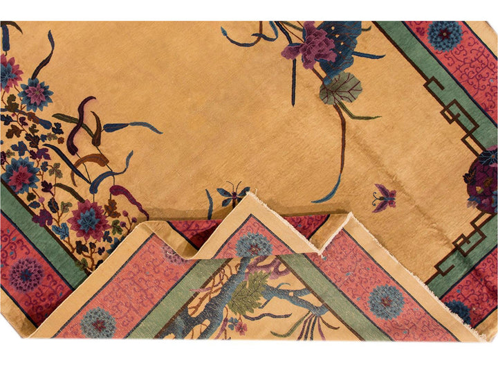 Antique Chinese Nichols Wool Rug 12 X 17