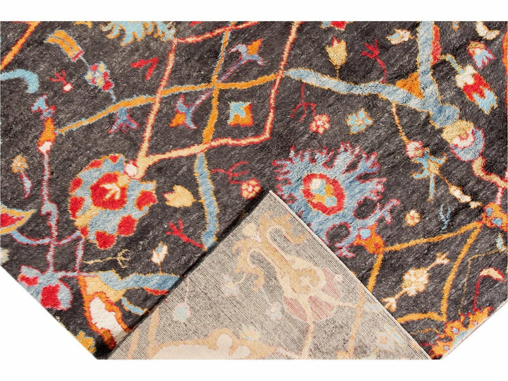 Modern Moroccan-Style Wool Rug 12 X 16