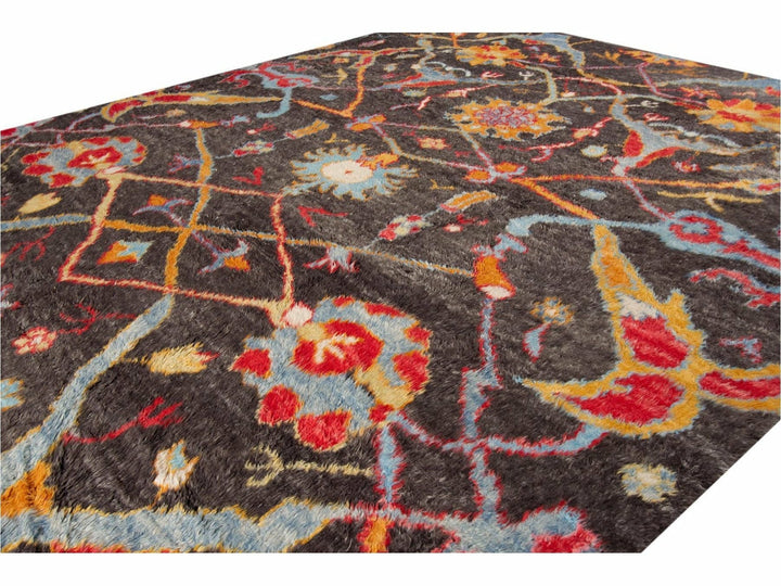 Modern Moroccan-Style Wool Rug 12 X 16