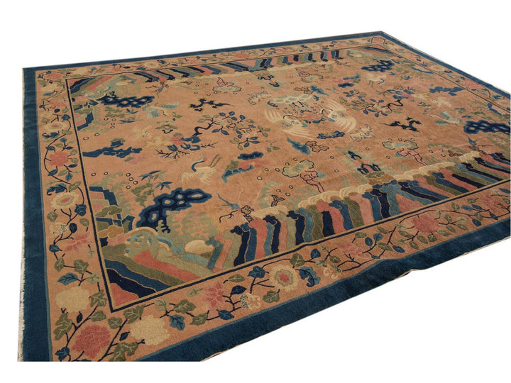 Antique Peking Chinese Wool Rug 9 X 12