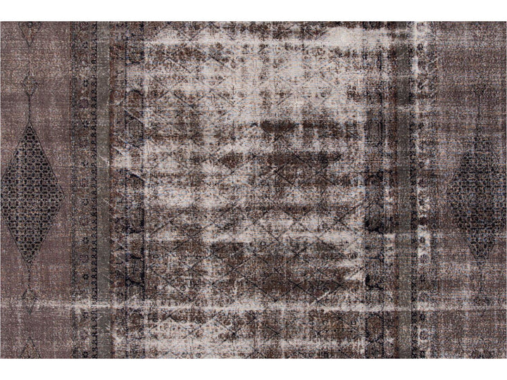 Vintage Gray Overdyed Wool Rug 11 x 17