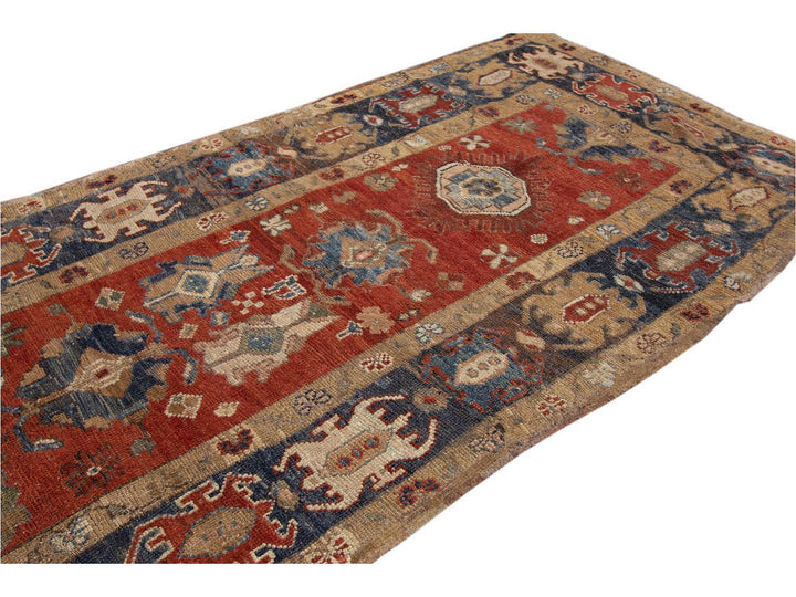 Vintage Heriz Wool Runner 4 X 11