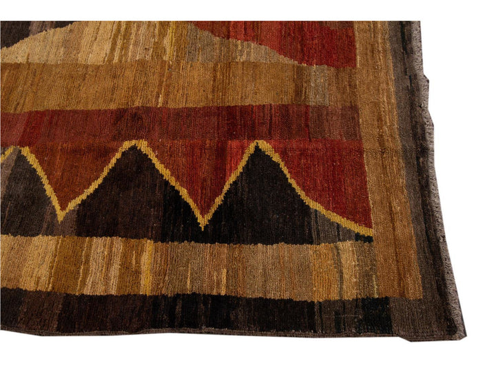 Vintage Art Deco Style Wool Rug 6 X 7