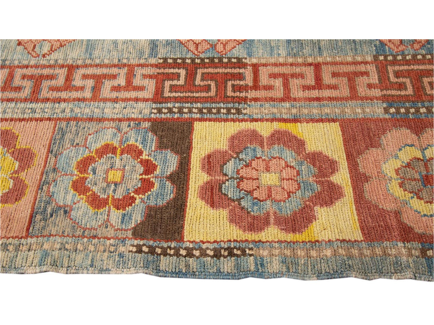 Vintage Khotan Style Tribal Wool Rug 7 X 9