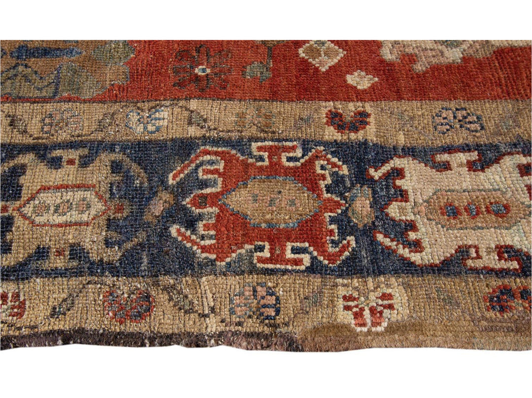 Vintage Heriz Wool Runner 4 X 11