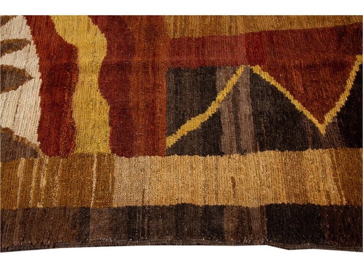 Vintage Art Deco Style Wool Rug 6 X 7