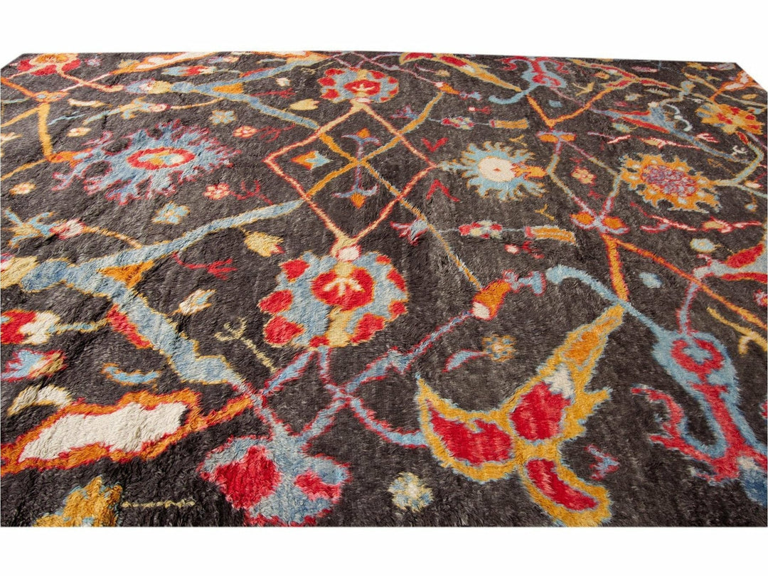 Modern Moroccan-Style Wool Rug 12 X 16