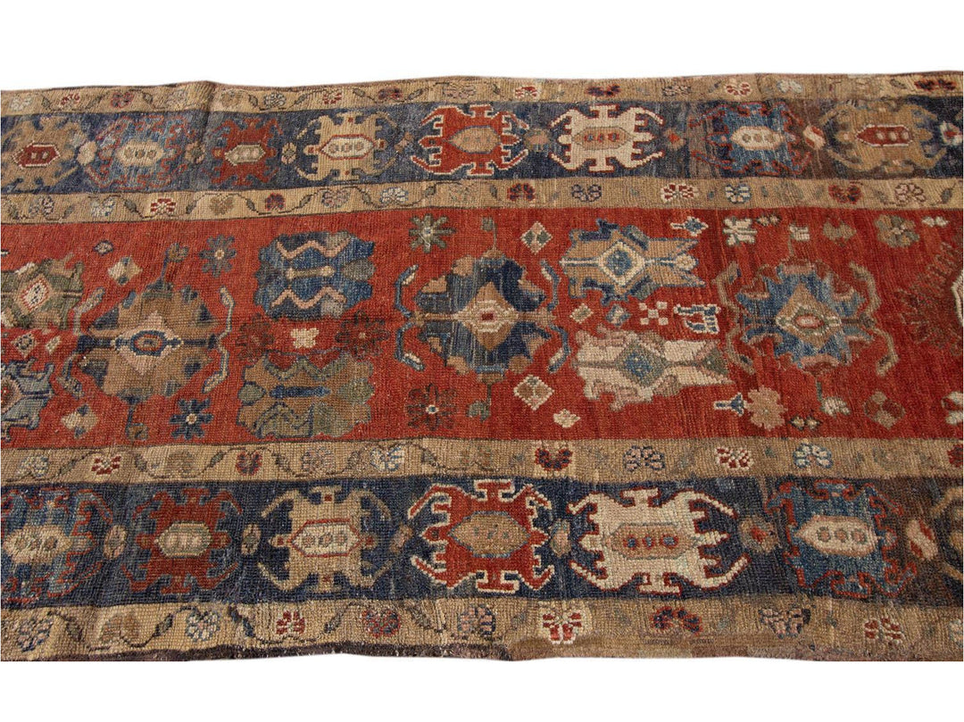 Vintage Heriz Wool Runner 4 X 11