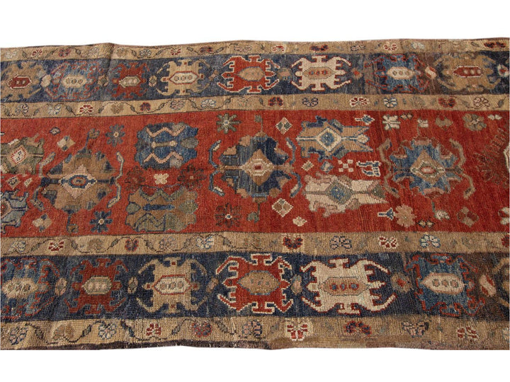 Vintage Heriz Wool Runner 4 X 11