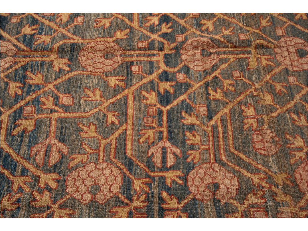 Vintage Khotan Style Tribal Wool Rug 7 X 10