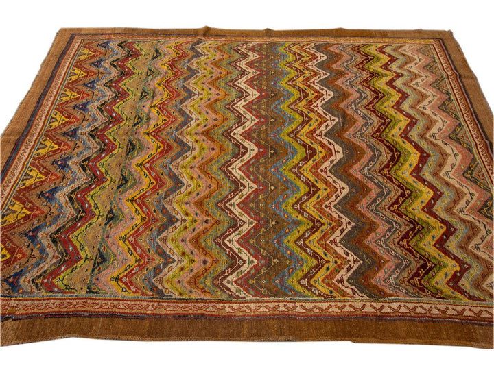 Vintage Persian Tribal Wool Rug 7 X 9