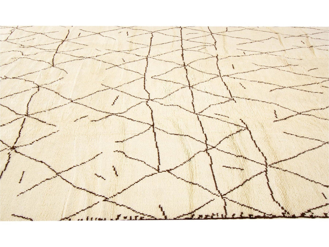 Modern Moroccan-Style Wool Rug 8 X 14