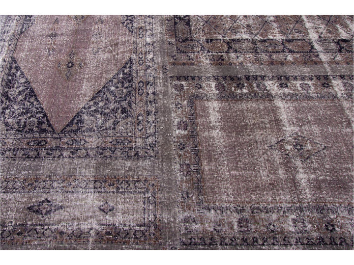 Vintage Gray Overdyed Wool Rug 11 x 17