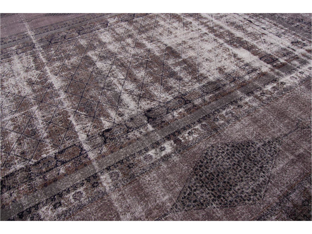 Vintage Gray Overdyed Wool Rug 11 x 17
