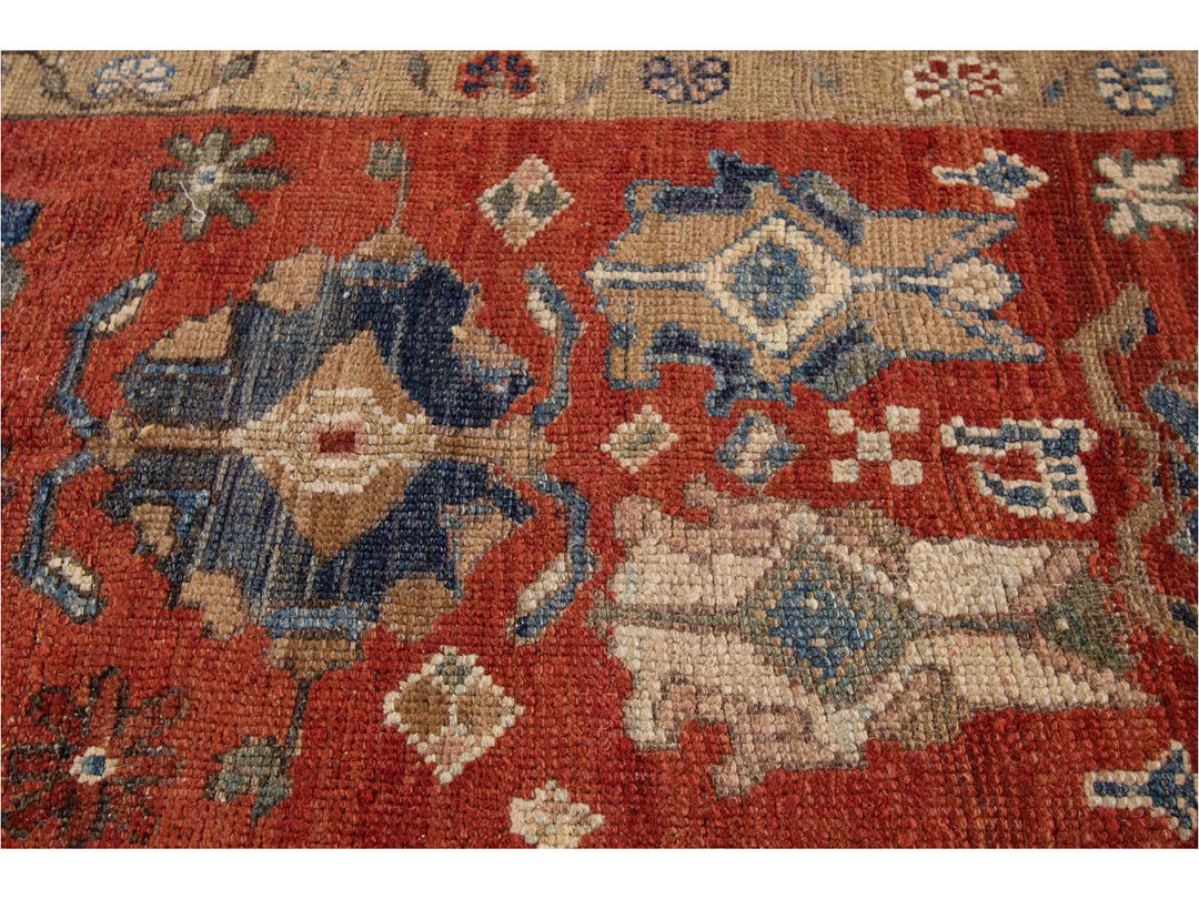 Vintage Heriz Wool Runner 4 X 11