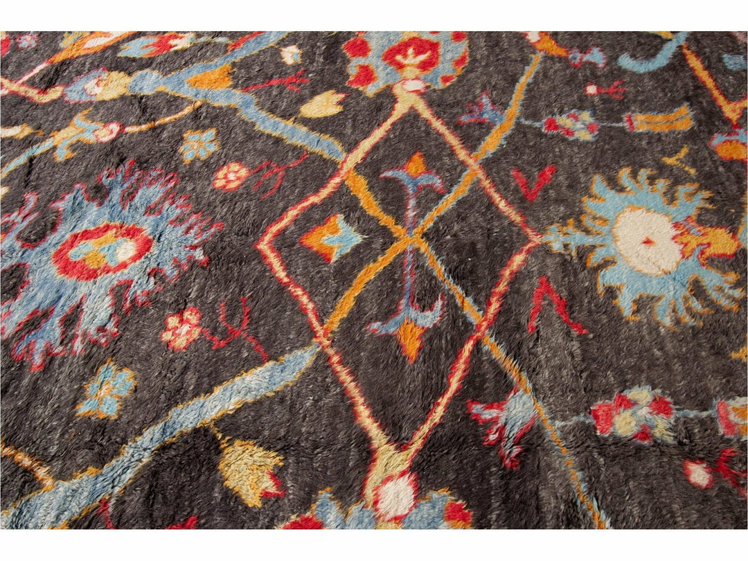 Modern Moroccan-Style Wool Rug 12 X 16