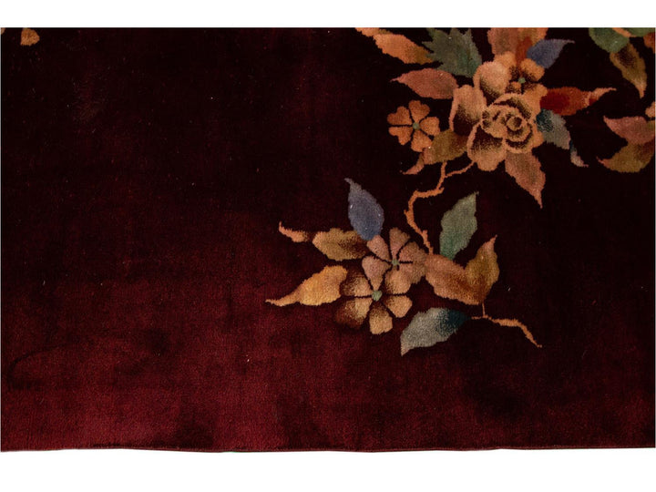 Antique Art Deco Chinese Wool Rug 9 X 12