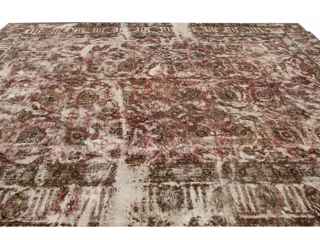Vintage Distressed Wool Rug 11 X 16