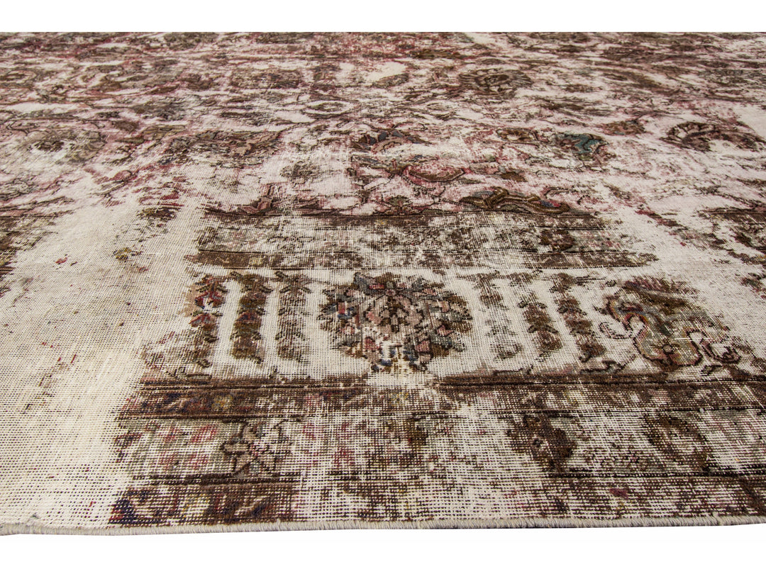 Vintage Distressed Wool Rug 11 X 16