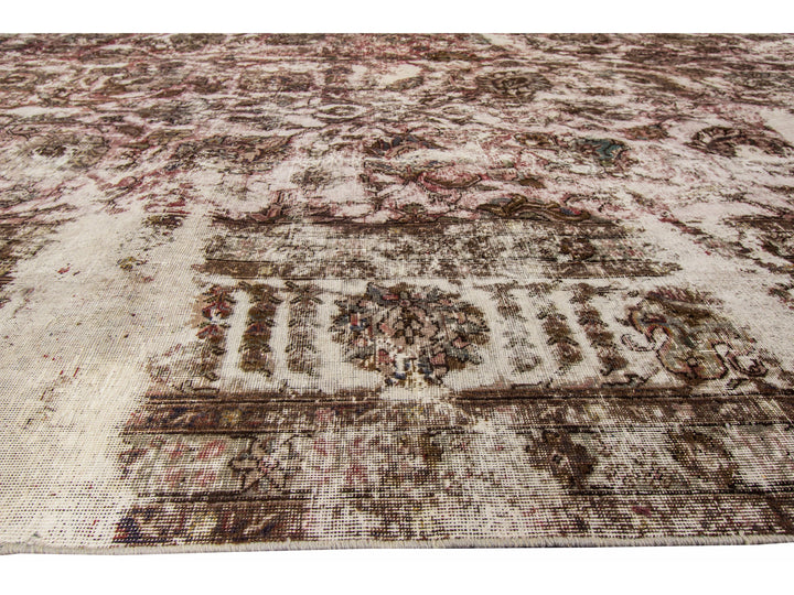 Vintage Distressed Wool Rug 11 X 16