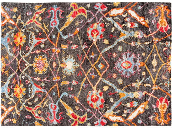 Modern Moroccan-Style Wool Rug 12 X 16