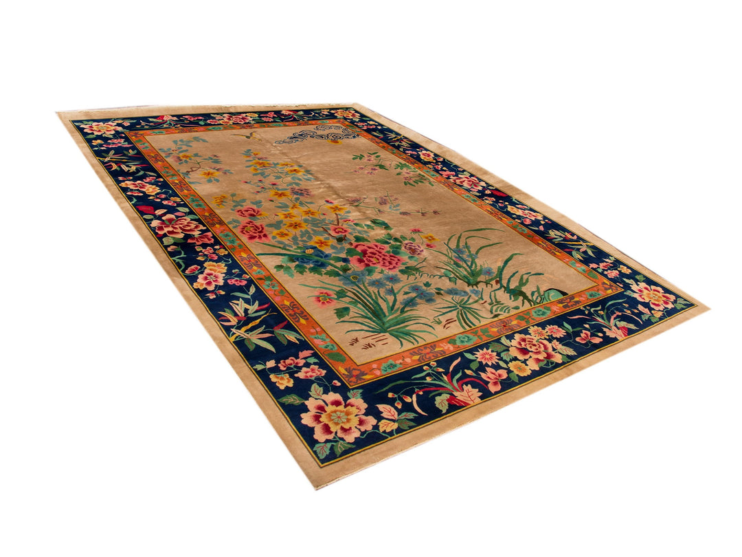 Antique Colorful Chinese Nichols Wool Rug 10 X 14