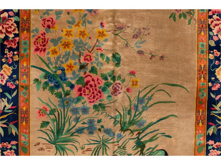 Antique Colorful Chinese Nichols Wool Rug 10 X 14