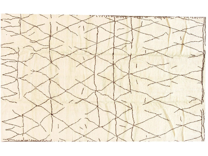 Modern Moroccan-Style Wool Rug 8 X 14